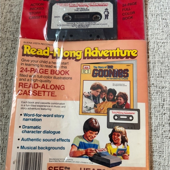 Goonies Rare Read Along Adventure Book &Cassette New Original Seal - Picture 2 of 2